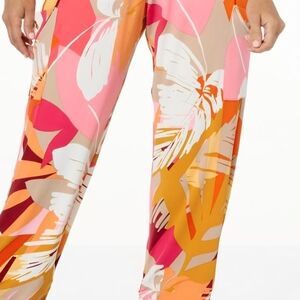 Antthony Colorful Floral Wide Leg Pants - Pink, Orange, Cream